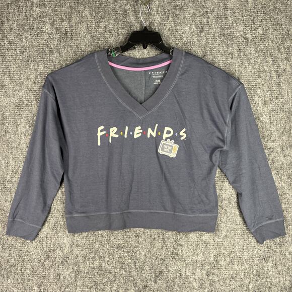 Friends Sweatshirt Womens XL Gray‎ Cropped TV Show Pullover Long-Sleeve Small - Picture 1 of 9